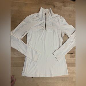 Royal Robbins cream 1/4 zip workout top